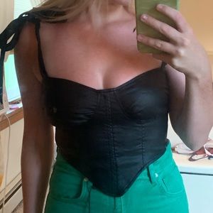 Misguided faux leather corset top